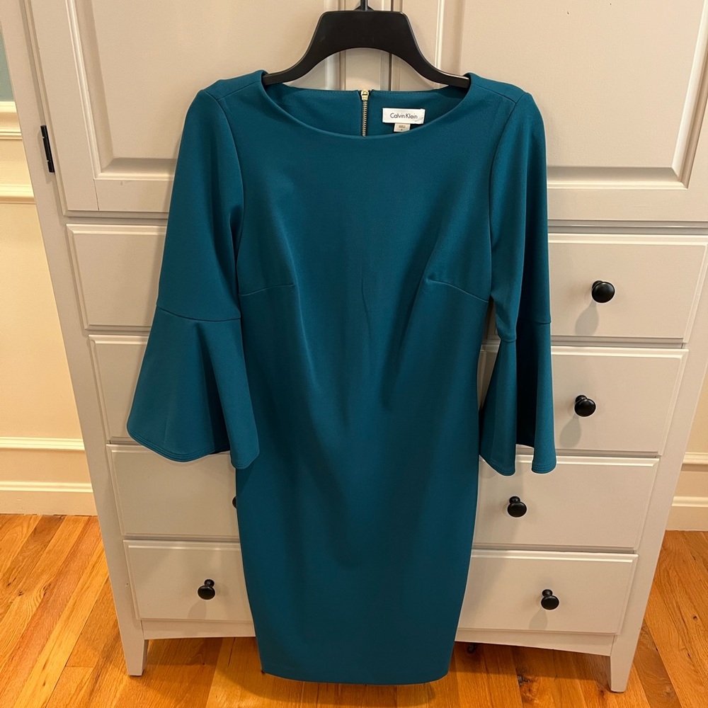 Calvin Klein Teal Long Sleeve Dress